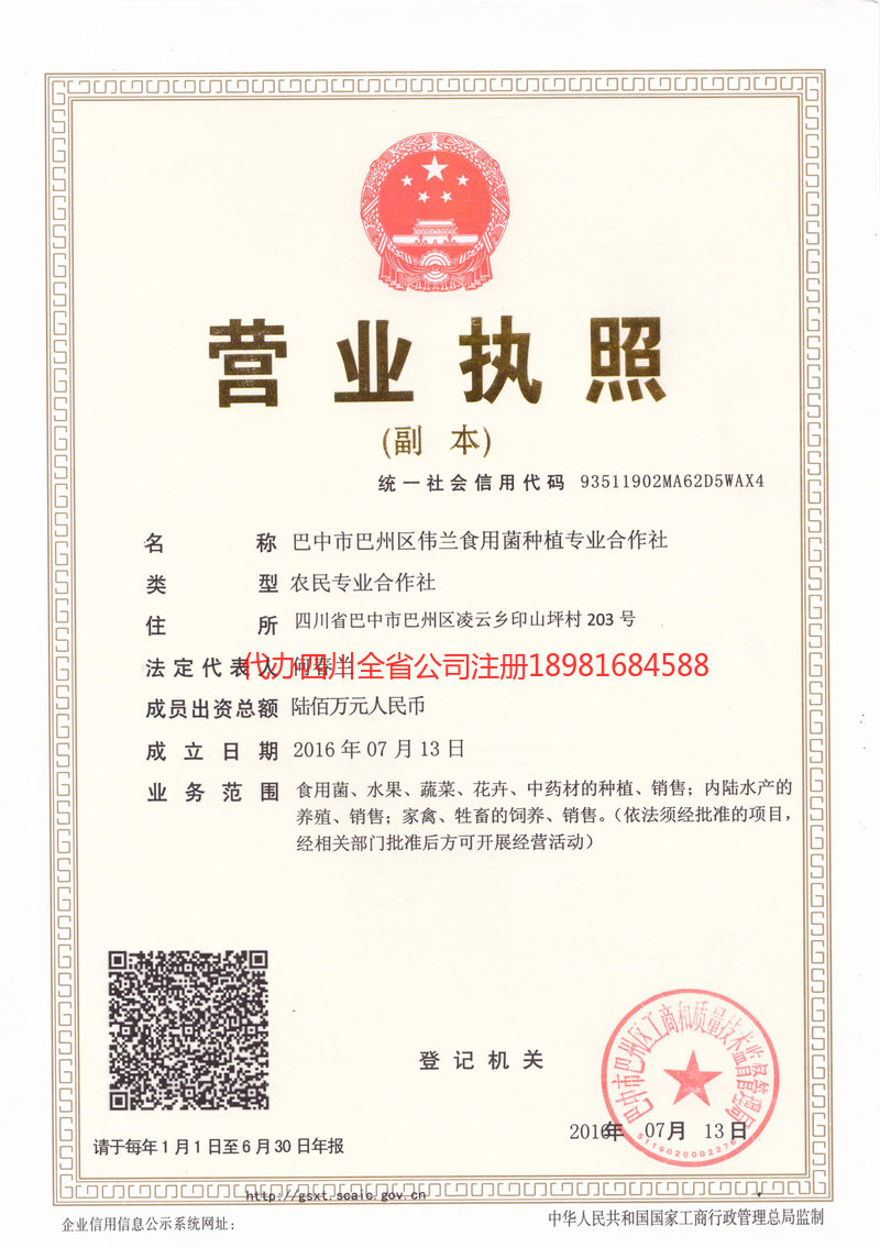 柳州柳州伟兰食用菌种植专业合作社